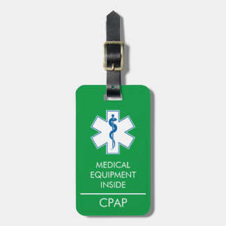 Bagagem CPAP ou Carregar de Alerta Médico na Etiqueta de B