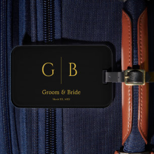 Bagagem Elegante Etiqueta de Casamento Personalizada em Do