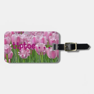Bagagem Etiqueta de Bagagem, "TipToe, Tulipas Rosa"
