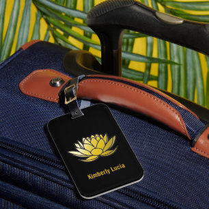 Bagagem Etiqueta de bagagens com ilustração da flor de lót