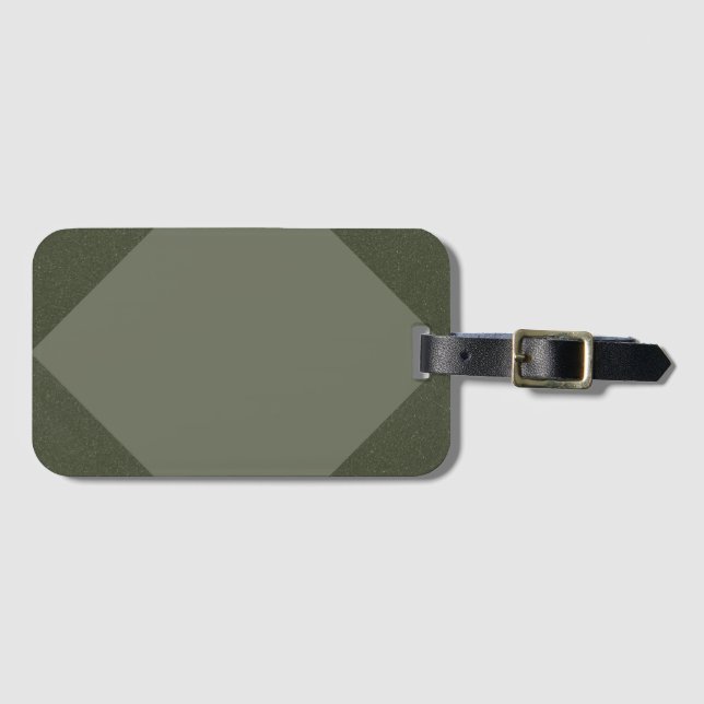 Bagagem Etiqueta de Bloco de Borda Verde Moss (Frente Horizontal)