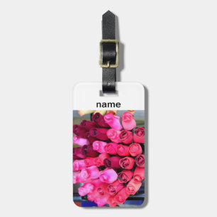 Bagagem etiqueta de bouquet de rosa personalizada