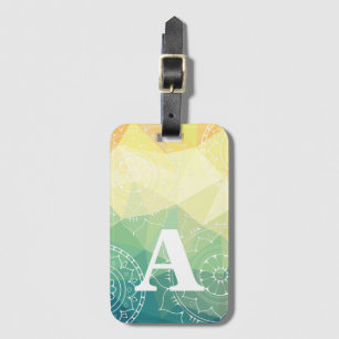 Bagagem Etiqueta de design verde-amarelo
