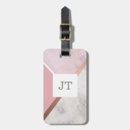 Bagagem Etiqueta de efeito de mármore Dourado personalizad