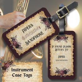 Bagagem Etiqueta de Estojo de Instrumento Saxofone Músico