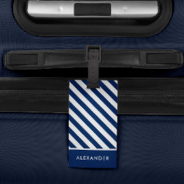 Bagagem Etiqueta de faixa branca azul-marítima personaliza