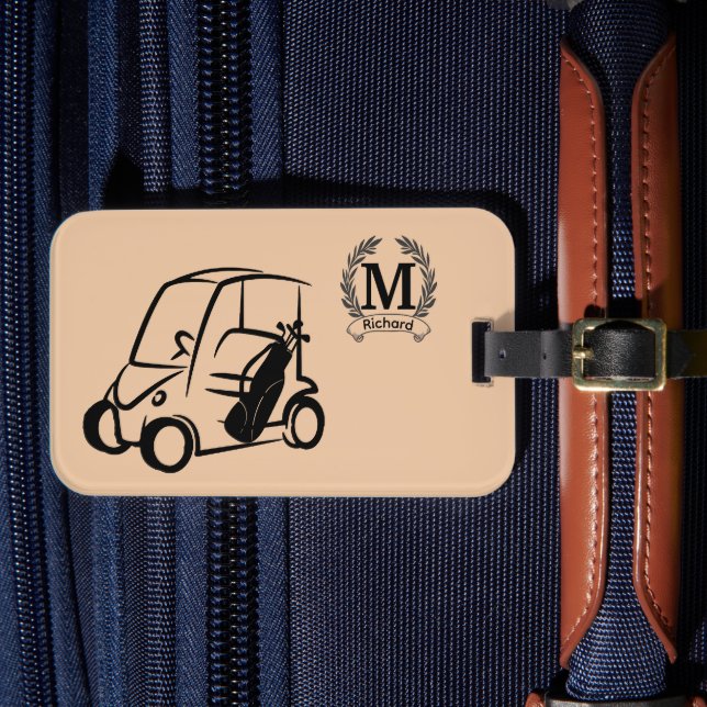 Bagagem Etiqueta de Golfe Monograma Personalizado, Present (Frente Insitu 4)