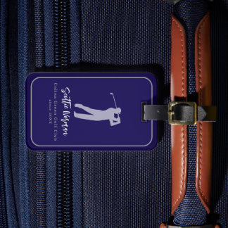 Bagagem Etiqueta de Golfe Simples e Elegante com Nome