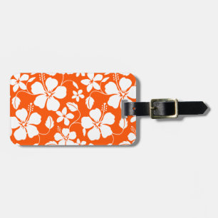 BAGAGEM ETIQUETA DE LUGAGEM DE LARANJA HAWAIIAN HULA (HIBI