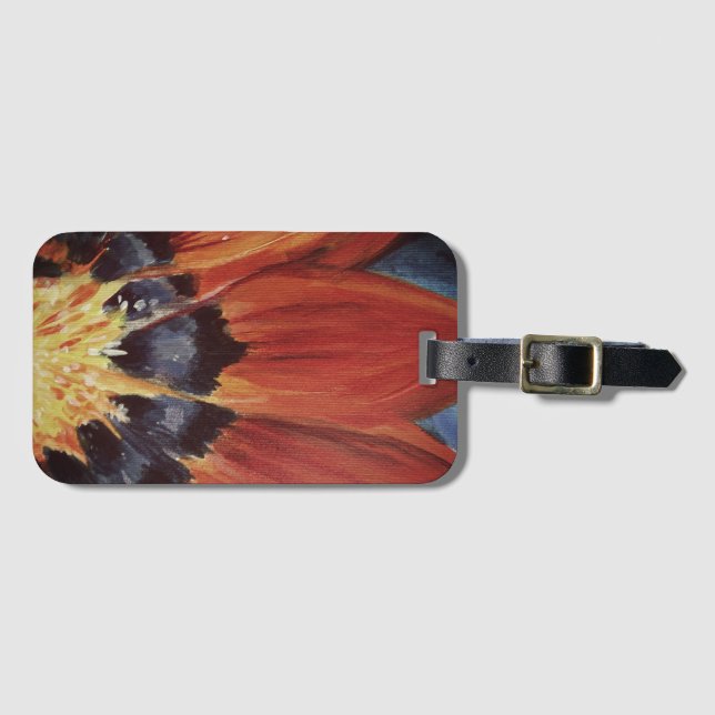 Bagagem Etiqueta de Luggae com Folha Floral (Frente Horizontal)