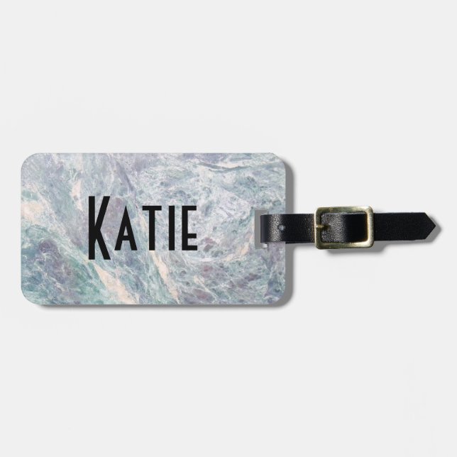 Bagagem etiqueta de marble da água (Frente Horizontal)