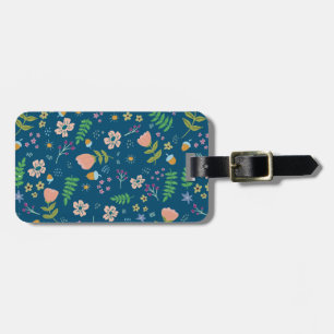 Bagagem Etiqueta de Marinho Floral de Madeira Personalizad