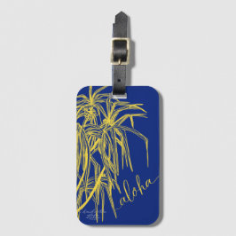 Bagagem Etiqueta de Saco de Árvore Amarela Azul Aloha