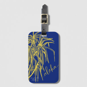 Bagagem Etiqueta de Saco de Árvore Amarela Azul Aloha