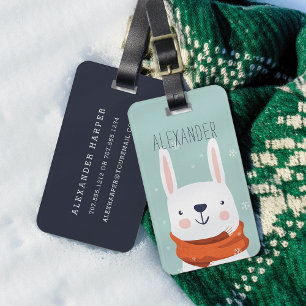 Bagagem Etiqueta de Saco Personalizado do Coelho Inverno