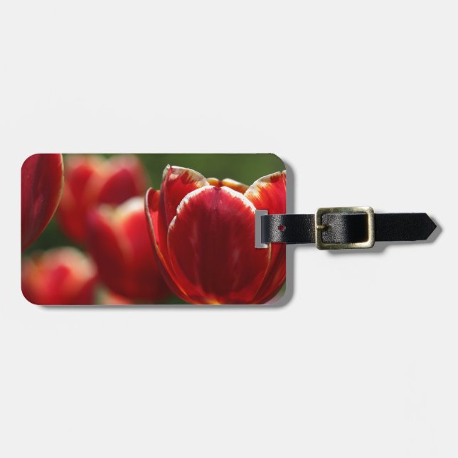 Bagagem etiqueta de tulipa vermelha (Frente Horizontal)