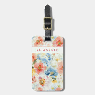 Bagagem Etiqueta de viagem com nome personalizado em aquar