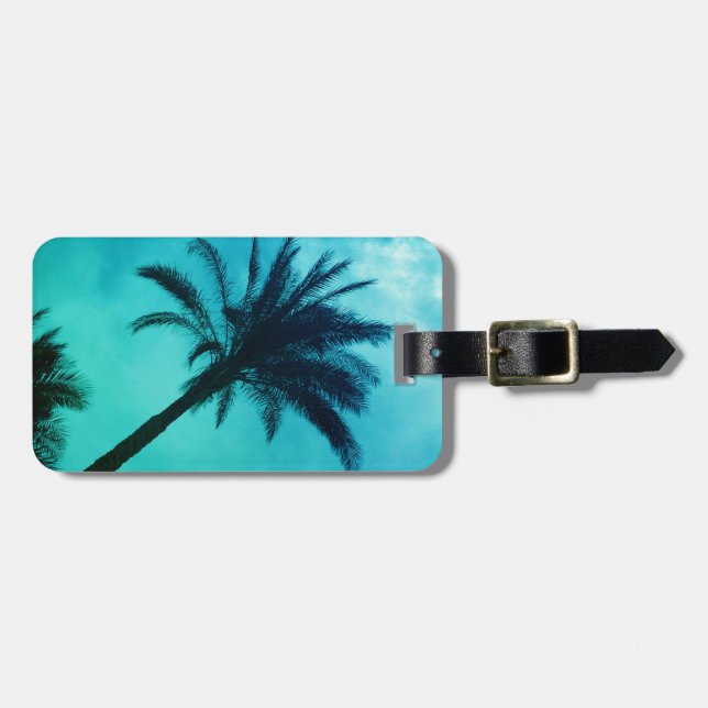 Bagagem Etiqueta de Viagem da Árvore Palm Havaiana (Frente Horizontal)