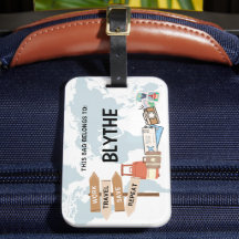 Etiqueta de Viagem personalizada - Trabalho, Viage