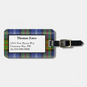 Bagagem Etiqueta de Xadrez Estes Tartan