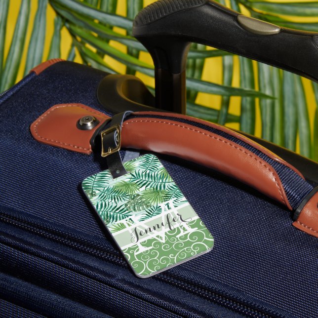 Bagagem Etiqueta Personalizada de Mala com Design Tropical (Frente Insitu 1)