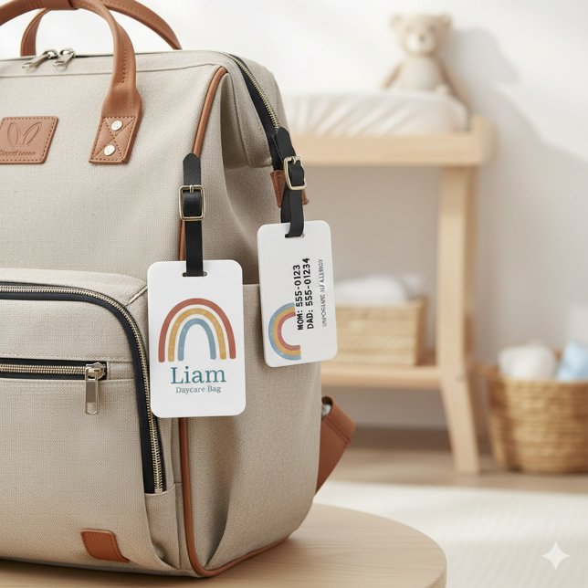Bagagem Etiqueta Personalizada de Mochila de Fraldas Boho  (Criador carregado)