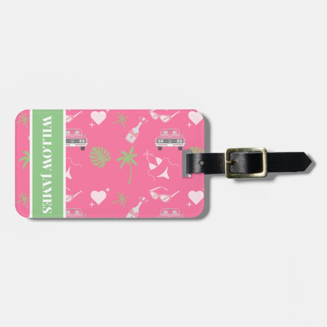 Bagagem Etiqueta Personalizada para Mala de Solteira em Pa (Frente Horizontal)