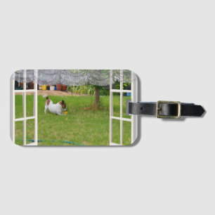 Bagagem Fox Terrier Brincando com Bola, Etiqueta de Bagage