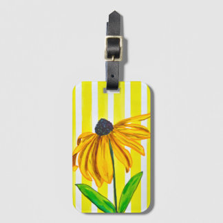 Bagagem Girassol Amarelo Brilhante e Etiqueta de Viagem Li