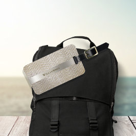 Bagagem Imitação Snakeskin Leather Dourada Etiqueta de Tit