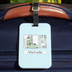 Bagagem Kawaii Cute Pastel Sapo com Bolhas Etiqueta de Bag