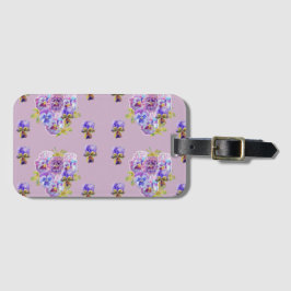 Bagagem Lilac Pansy Viola Padrão Floral da Etiqueta de Bag