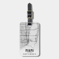 Miami, Florida City Map Topografia, Etiqueta de Ba