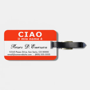 Bagagem Nome de etiqueta mio do nome e do CIAO IL