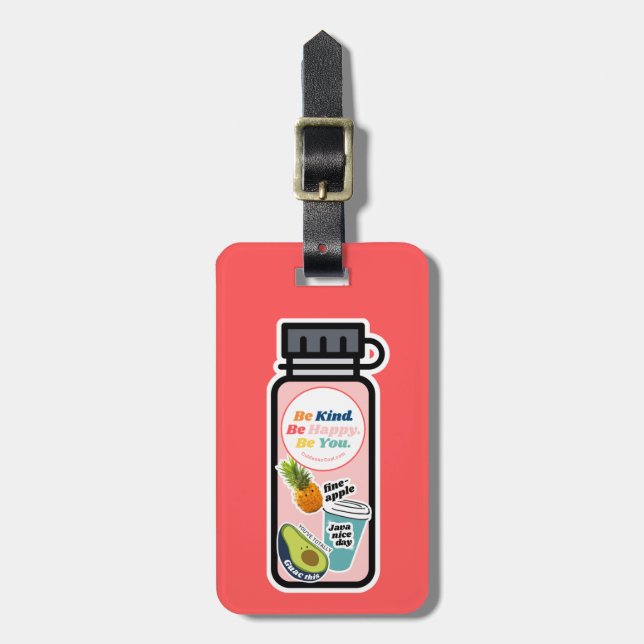 Bagagem Seja gentil. Seja feliz. Seja Você. Etiqueta de ba (Frente Vertical)