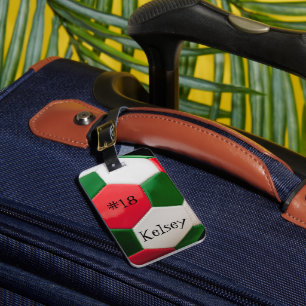 Bagagem Vermelho Branco e Verde, Nome de etiqueta de Saco