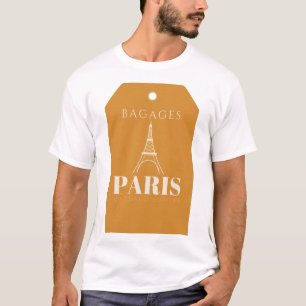 Bagagens Etiqueta de Bagagem Paris Camiseta Vintag