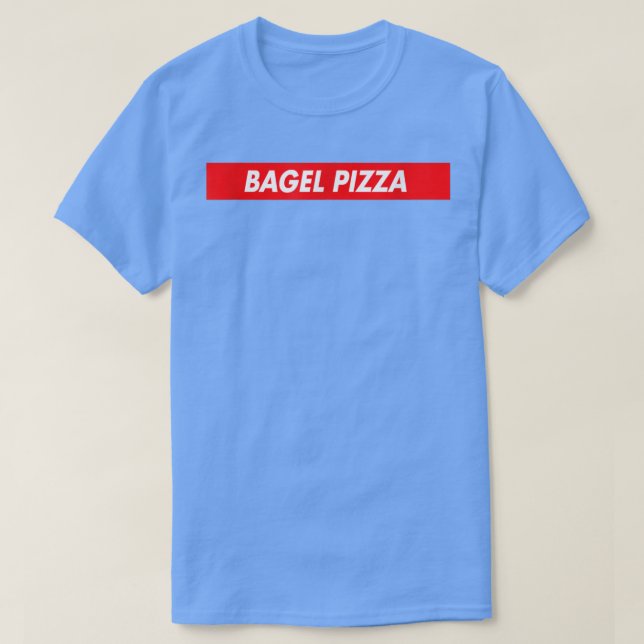 Bagel Pizza Red Box Logotipo Funny T-Shirt (Frente do Design)