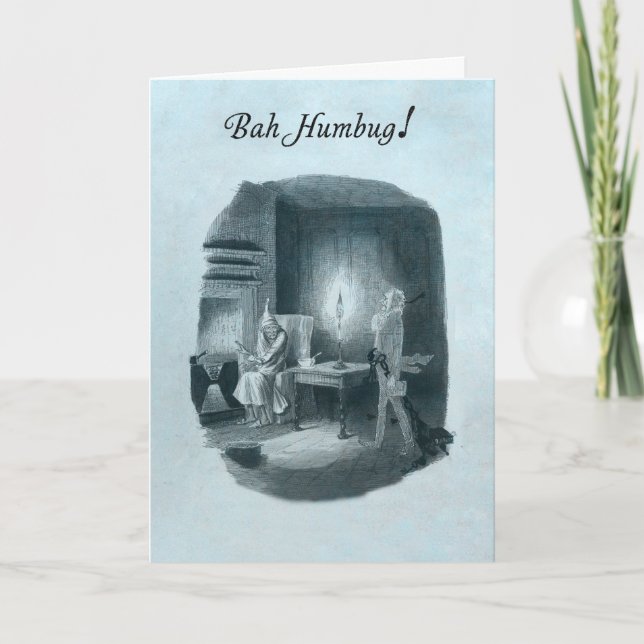 Bah Humbug Scrooge cartão de Natal. (Frente)
