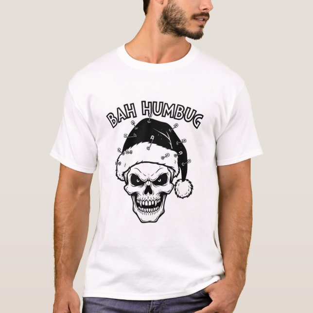 Bah Humbug Skull T-Shirt (Frente)