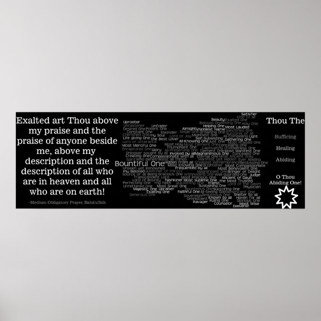 Baha'i Long Heather Adjetivos Poster (Frente)