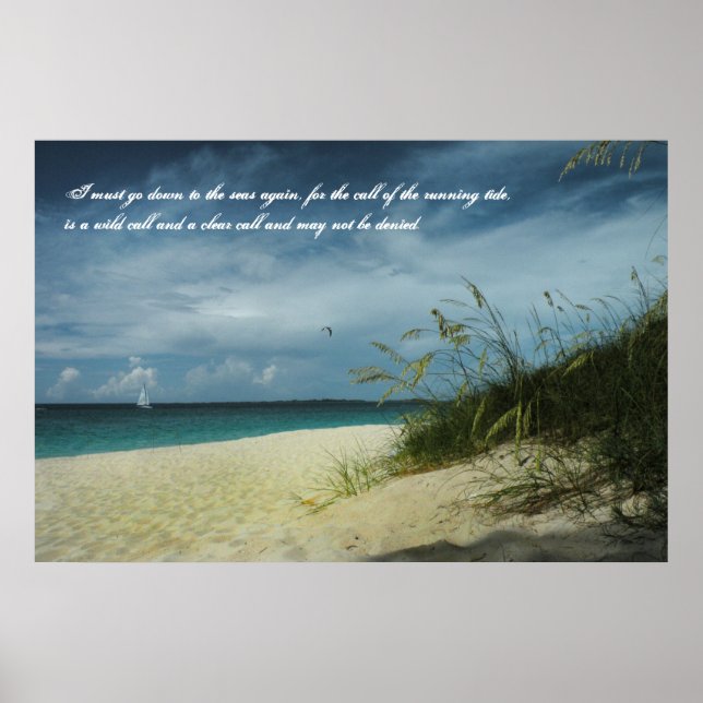 Bahamas Beach Seafarer's Poem Poster (Frente)