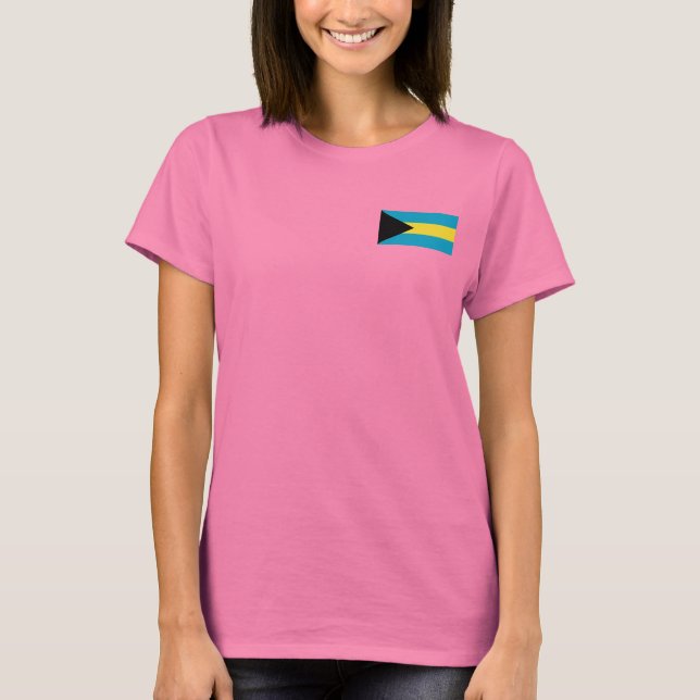 Bahamas Flag e Map dk T-Shirt (Frente)