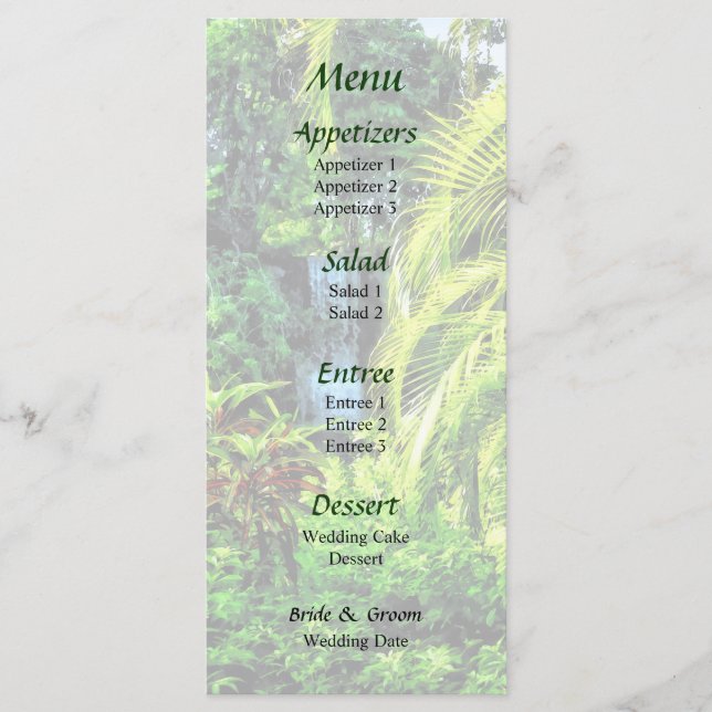 Bahamas - Menu Casamento Tropical Waterfall (Frente)