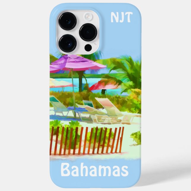 Bahamas Summer Vacation Beach Scene - Painterly (Verso)