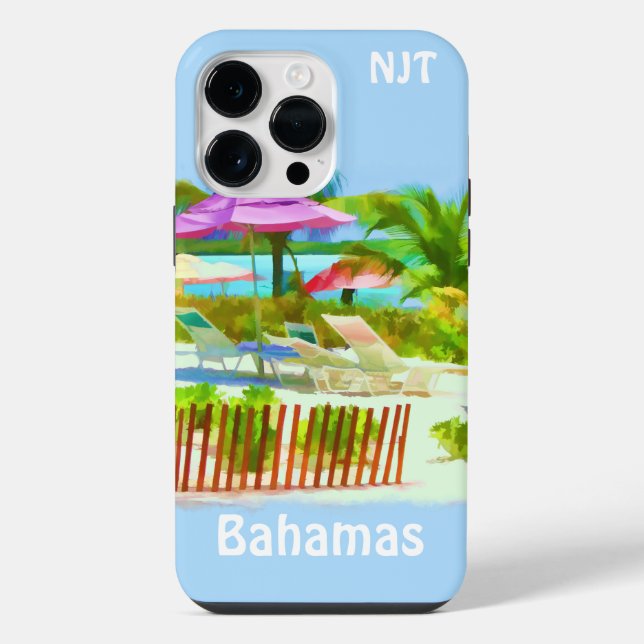 Bahamas Summer Vacation Beach Scene - Painterly (Verso)