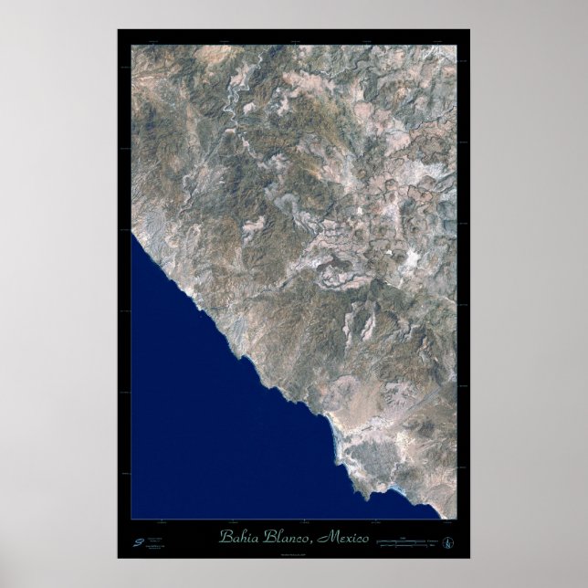 Bahia Blanco, poster de satélite Baja California (Frente)
