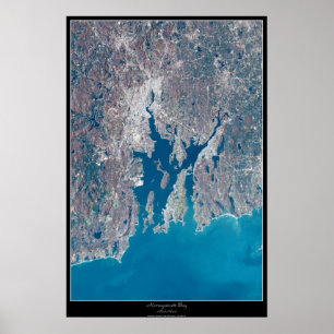 Baía de Narragansett Rhode - poster do satélite