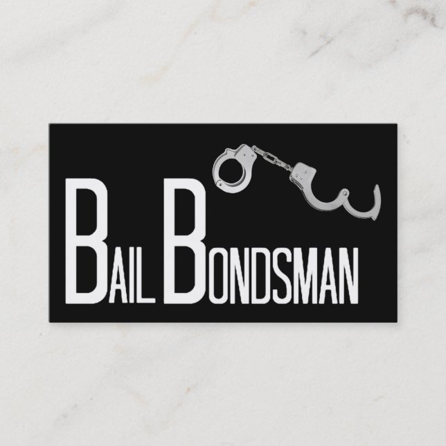 Bail Bondsman Black Simple Cartão de visita (Frente)