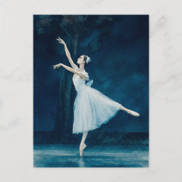 Bailarina Ballet Giselle Aquarela Cartão Postal